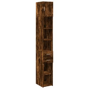 vidaXL Hochschrank Schmal R&auml;uchereiche 30x42,5x225 cm Holzwerkstoff