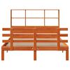 vidaXL Massivholzbett mit Regal ohne Matratze Wachsbraun 140x190 cm
