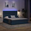 vidaXL Bett mit LED-Lichtleisten mit Kopfteil Blau 180 x 200 cm Stoff