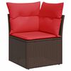 vidaXL 11-tlg. Garten-Sofagarnitur mit Kissen Braun Poly Rattan