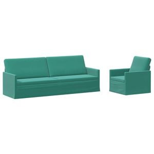 vidaXL Sofa-Set 2 pcs T&uuml;rkis Samt (V)