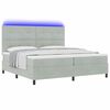 vidaXL LED Boxspringbett mit Matratze Hellgrau 200 x 200 cm Stoff