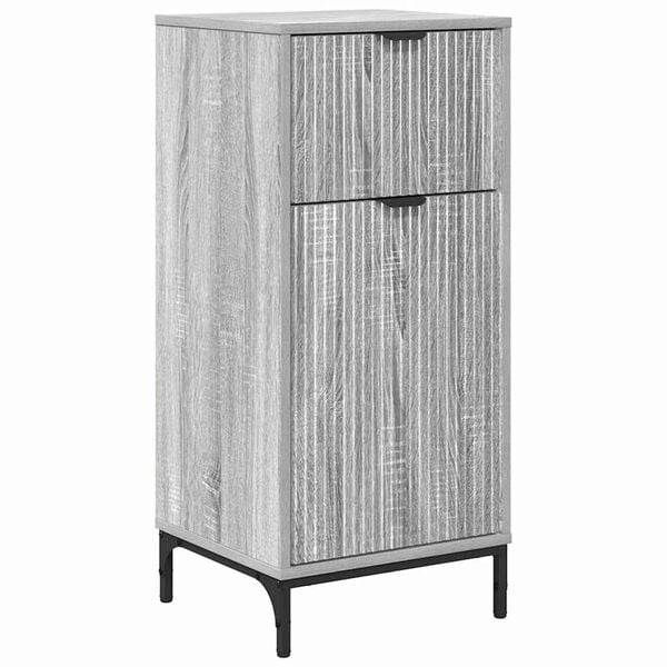vidaXL Badezimmerschrank mit Speicher Graues Sonoma 39,5 x 36 x 88 cm