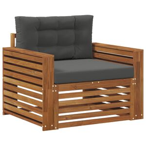 vidaXL Outdoor-Sofagarnitur Massives Akazienholz und Polyester Natur