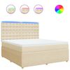 vidaXL Boxspringbett mit Matratze Creme 180x200 cm Stoff
