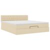 vidaXL Ottoman-Bett mit Matratze & LEDs Creme 160x200 cm Stoff
