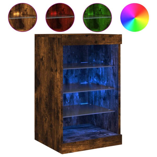 vidaXL Sideboard mit LED-Leuchten R&auml;uchereiche 41x37x67 cm