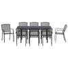 vidaXL Garten Essgruppe 9 pcs Anthrazit Pulverbeschichteter Stahl
