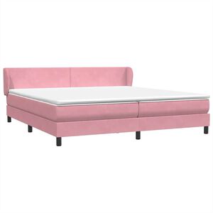 vidaXL Boxspringbett mit Matratzen Rosa 180x210 cm Samt