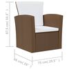 vidaXL 16-tlg. Garten-Lounge-Set mit Kissen Poly-Rattan Braun