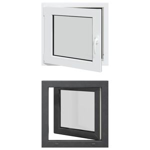 vidaXL Kellerfenster RISOR 50 x 50 cm PVC und Glas Anthrazit