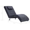 vidaXL Massage Chaiselongue mit Kissen Grau Wildleder-Optik