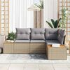 vidaXL Gartensofa-set mit Kissen 4 pcs Beige und Hellgrau Polyrattan
