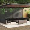 vidaXL 12-tlg. Garten-Lounge-Set mit Kissen Poly Rattan Dunkelgrau