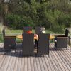vidaXL 7-tlg. Garten-Essgruppe Poly Rattan Schwarz