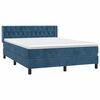 vidaXL Boxspringbett mit Matratze Dunkelblau 140x200 cm Samt