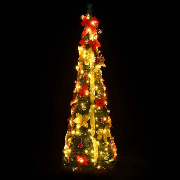 vidaXL Pop-Up-Weihnachtsbaum K&uuml;nstlich 200 LEDs Gr&uuml;n 210 cm