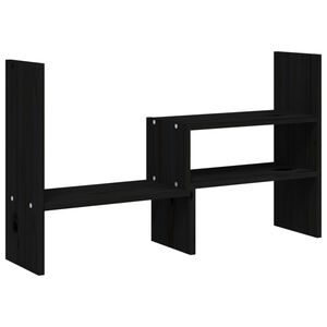 vidaXL Monitorst&auml;nder Schwarz (39-72)x17x43 cm Massivholz Kiefer
