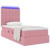 vidaXL Bett mit Stauraum und LED mit Matratze Rosa 100 x 200 cm Samt