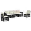 vidaXL Gartensofa-set 6 stk. Schwarz und Cremewei&szlig; Poly-Rattan