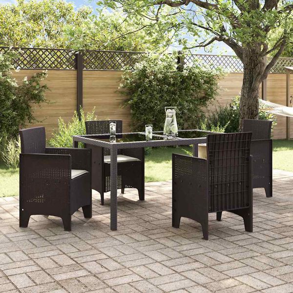 vidaXL Gartenstuhl mit Kissen 4 pcs Braun 53 x 49 x 85 cm Polypropylen