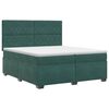 vidaXL Boxspringbett mit Matratze Dunkelgr&uuml;n 200 x 200 cm Samt