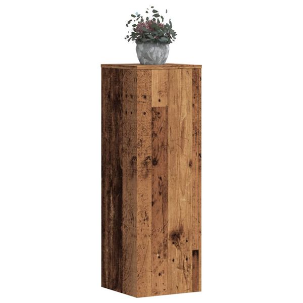 vidaXL Pflanzenst&auml;nder 2 Stk. Altholz-Optik 33x33x100 cm Holzwerkstoff