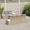 vidaXL Gartensofa-set mit Kissen 6 pcs Beige Poly-Rattan