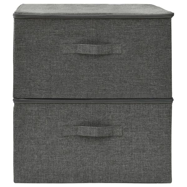 vidaXL Aufbewahrungsboxen 2 Stk. Stoff 43x34x23 cm Anthrazit