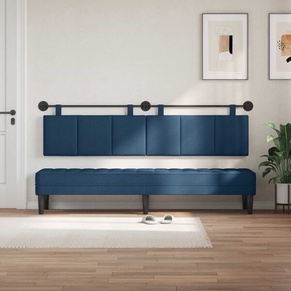 vidaXL H&auml;ngevorderseite Wandmontiert Blau 210 x 55 x 5 cm Stoff