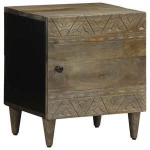 vidaXL Nachttisch Hellgrau 40x33x46 cm Massivholz Mango