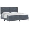 vidaXL Boxspringbett mit Matratze Dunkelgrau 200 x 200 cm Samt