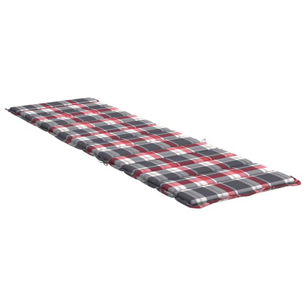vidaXL Sonnenliegen-Auflage Rot Karomuster 200x60x3 cm Oxford-Gewebe