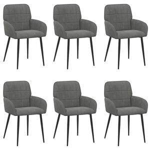 vidaXL Esszimmerst&uuml;hle 6 pcs Samt Dunkelgrau 57 x 50 x 85 cm