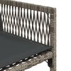 vidaXL 7-tlg. Garten-Essgruppe mit Kissen Grau Poly Rattan