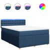 vidaXL Boxspringbett mit Matratze Blau 140x200 cm Stoff