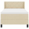 vidaXL Boxspringbett mit Matratze Creme 200 x 90 cm Polyester