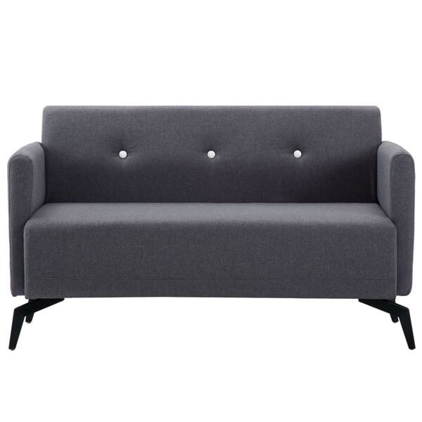 vidaXL 2-Sitzer-Sofa Stoff 115x60x67 cm Dunkelgrau