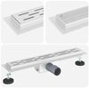 vidaXL Duschabfluss mit Liniendesign Silber 50 cm Edelstahl 304