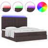 vidaXL Ottoman-Bett mit Matratze & LEDs Dunkelbraun 160x200 cm Stoff