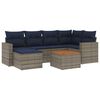 vidaXL 7-teiliges Gartensofa-Set mit Kissen, grau, Polyrattan