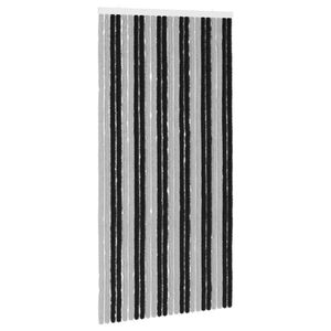 vidaXL Insektenschutzvorhang Chenille Grau und Schwarz 100 x 200 cm