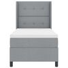 vidaXL Boxspringbett mit Matratze Hellgrau 90 x 200 cm Stoff