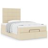vidaXL Ottoman-Bett mit Matratze Creme 120x190 cm Stoff