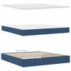 vidaXL Ottoman-Bett mit Matratzen & LEDs Blau 200x200 cm Stoff