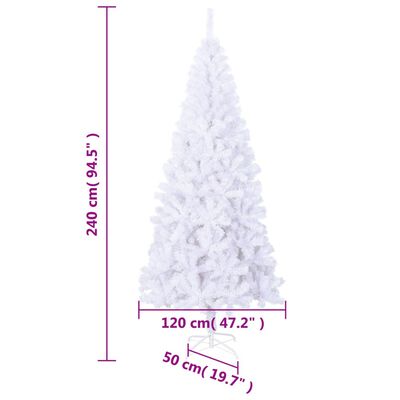 vidaXL Künstlicher Weihnachtsbaum L 240 cm Weiß