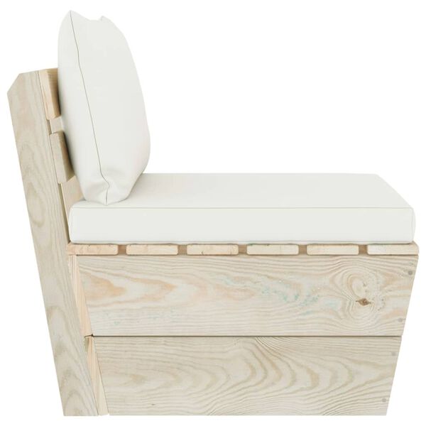 vidaXL Garten-Paletten-Mittelsofa mit Kissen Imprägniertes Fichtenholz