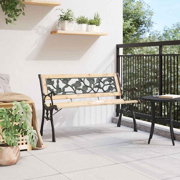 vidaXL Gartenbank mit Kissen Braun 116 x 54 x 73 cm Holz