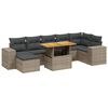 vidaXL 8-tlg. Garten-Sofagarnitur mit Kissen Grau Poly Rattan
