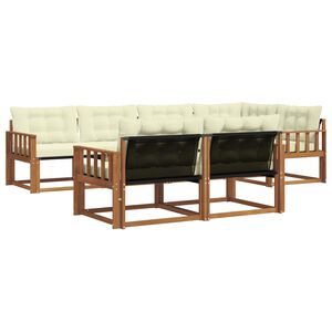 vidaXL Outdoor-Sofagarnitur mit Kissen 7 pcs Natur und Creme